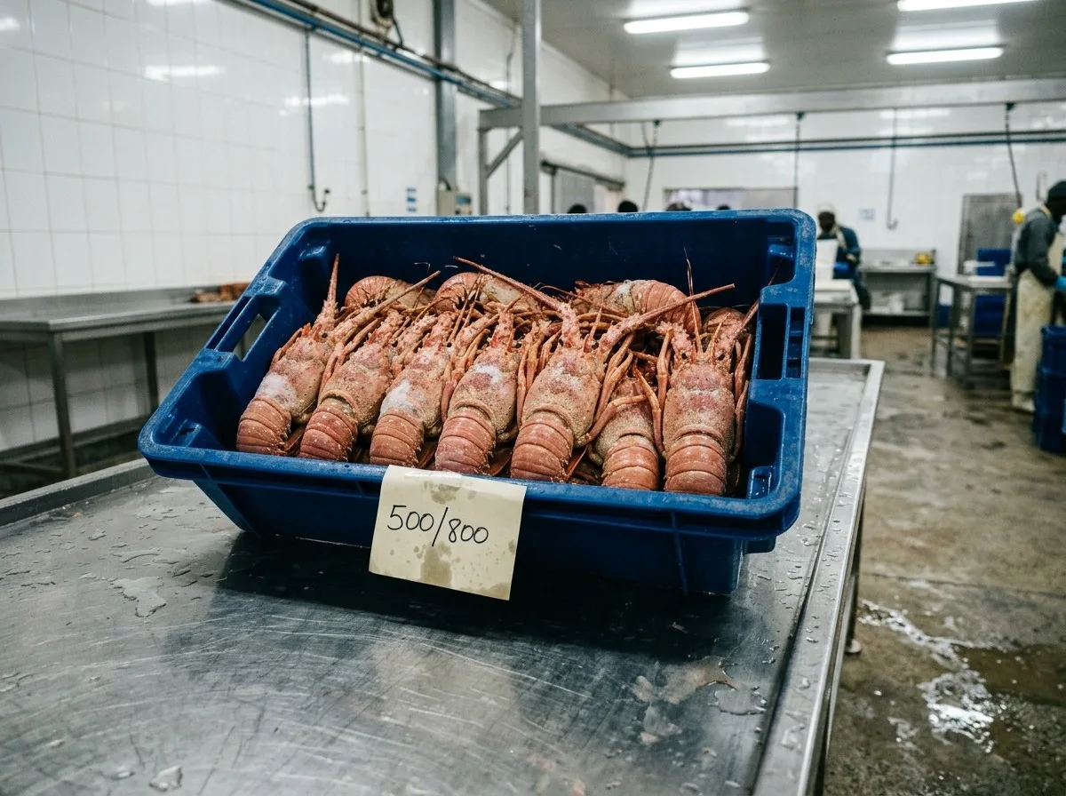 Pink spiny lobster (Palinurus mauritanicus) – whole, live by air · frozen whole